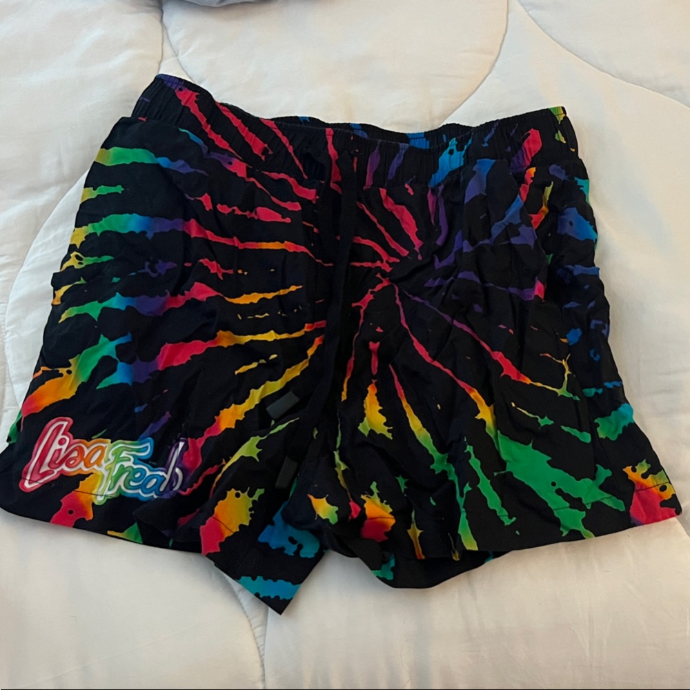 Official Lisa Frank Multicolor Tie-Dye Women's Shorts, Limited Edition